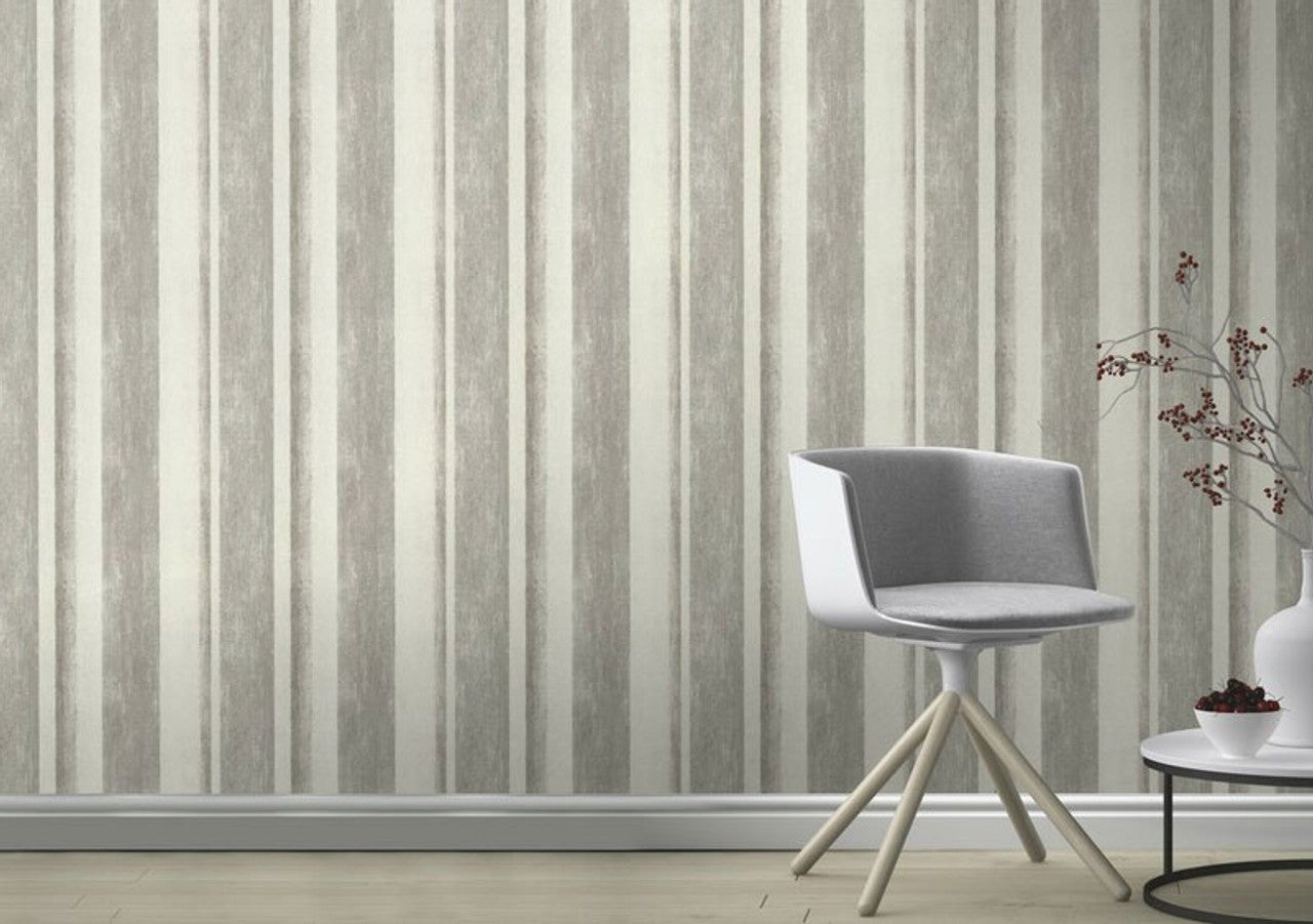 Linares Stripe Wallpaper - Taupe & Cream - Rasch - 617764Wallpaper199