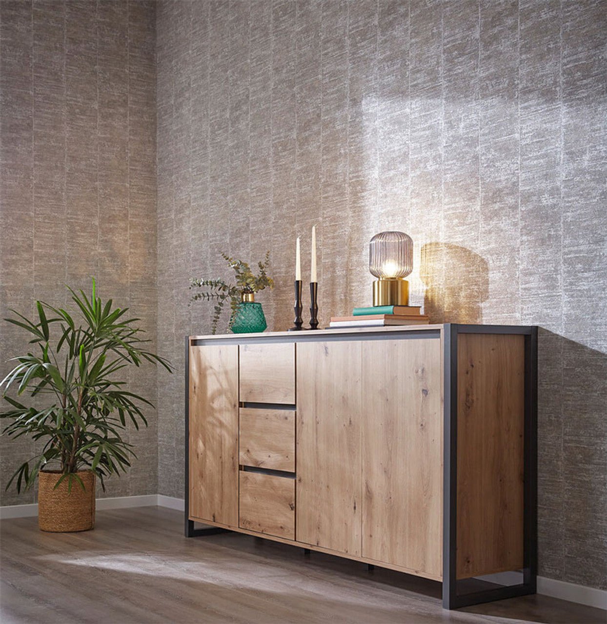 Linares Structure Textured Wallpaper - Taupe/Beige - Rasch - 617627Wallpaper199