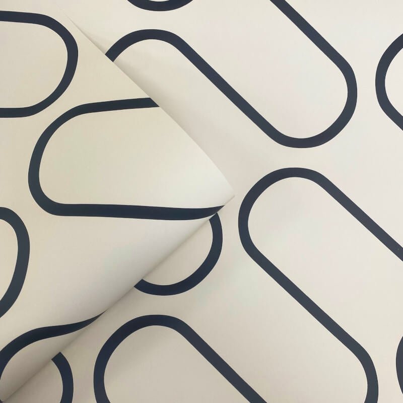 Linear Curve Wallpaper - Cream/Black - Catherine Lansfield - 206502Wallpaper199