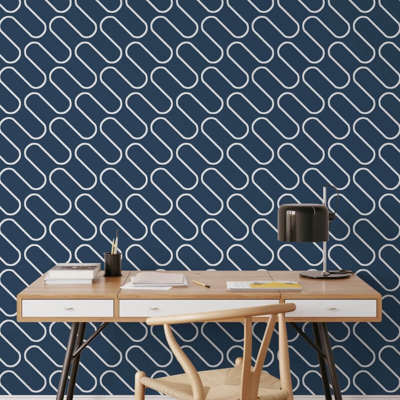 Linear Curve Wallpaper - Navy Blue - Catherine Lansfield - 206503Wallpaper199
