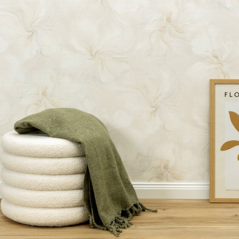 Liquid Aura Floral Metallic Wallpaper - Cream - Erismann - 10514 - 14Wallpaper199