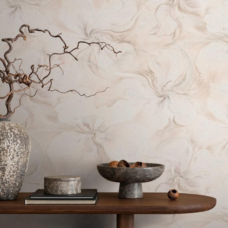 Liquid Aura Floral Metallic Wallpaper - Pink - Erismann - 10514 - 05Wallpaper199
