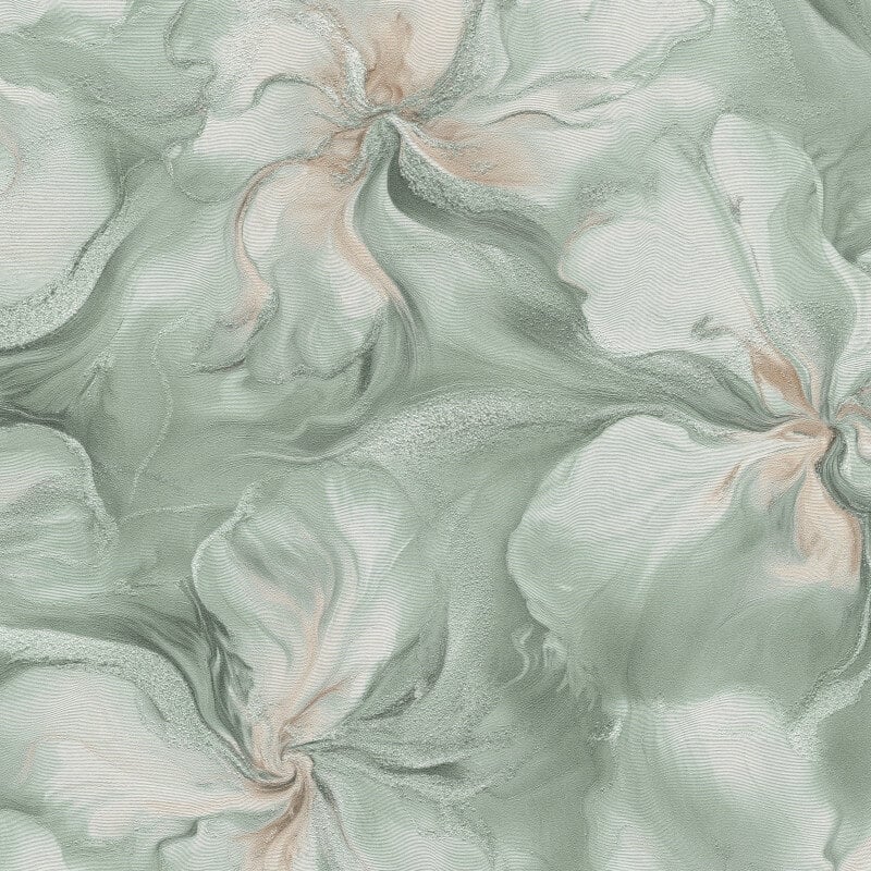 Liquid Aura Floral Metallic Wallpaper - Turquoise - Erismann - 10514 - 18Wallpaper199
