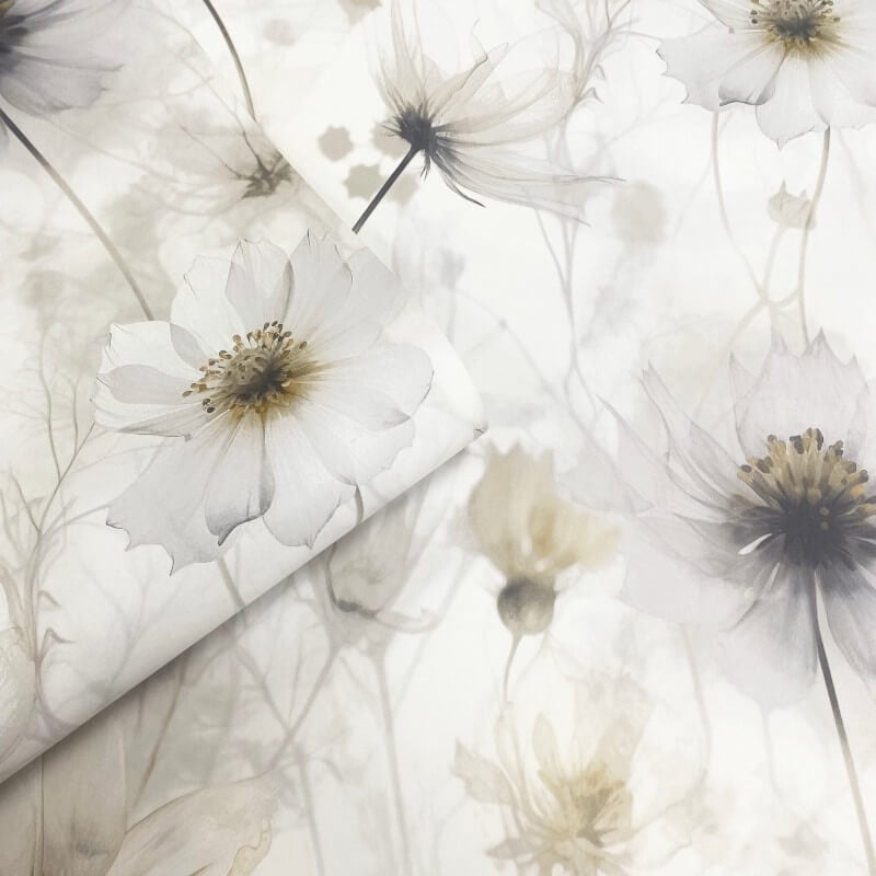 Lissa Flower Metallic Wallpaper - Cream - Muriva - 215503Wallpaper199