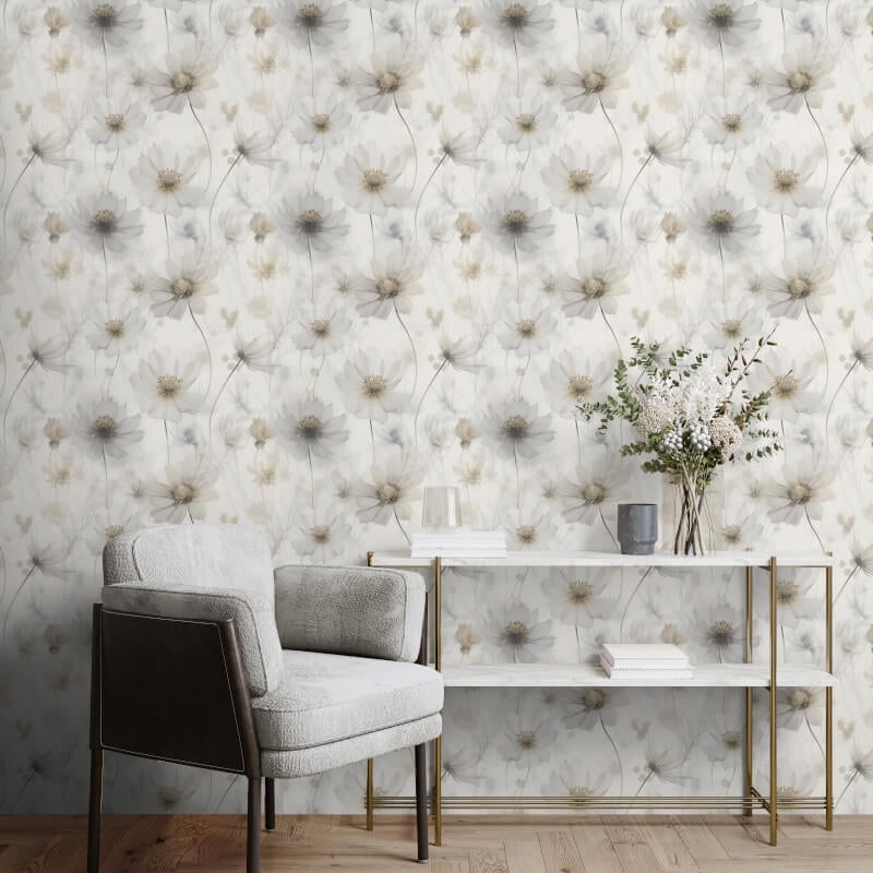 Lissa Flower Metallic Wallpaper - Cream - Muriva - 215503Wallpaper199