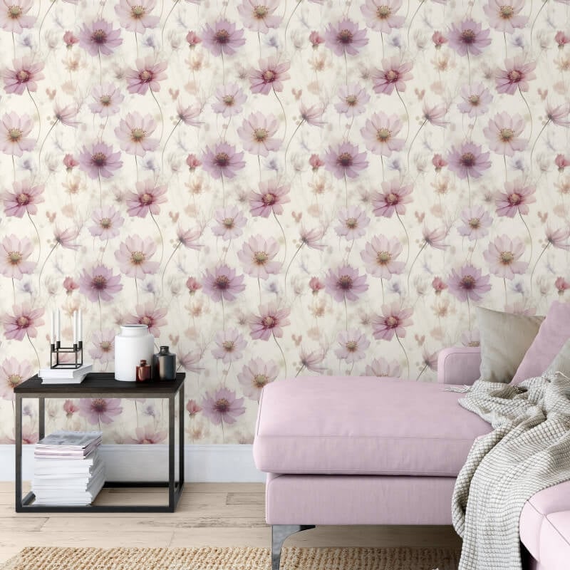 Lissa Flower Metallic Wallpaper - Pink - Muriva - 215501Wallpaper199