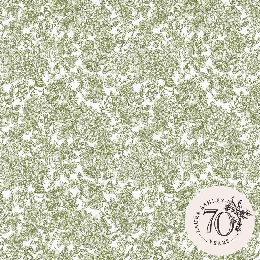 Louise Wallpaper - Moss Green - Laura Ashley - 121080Wallpaper199