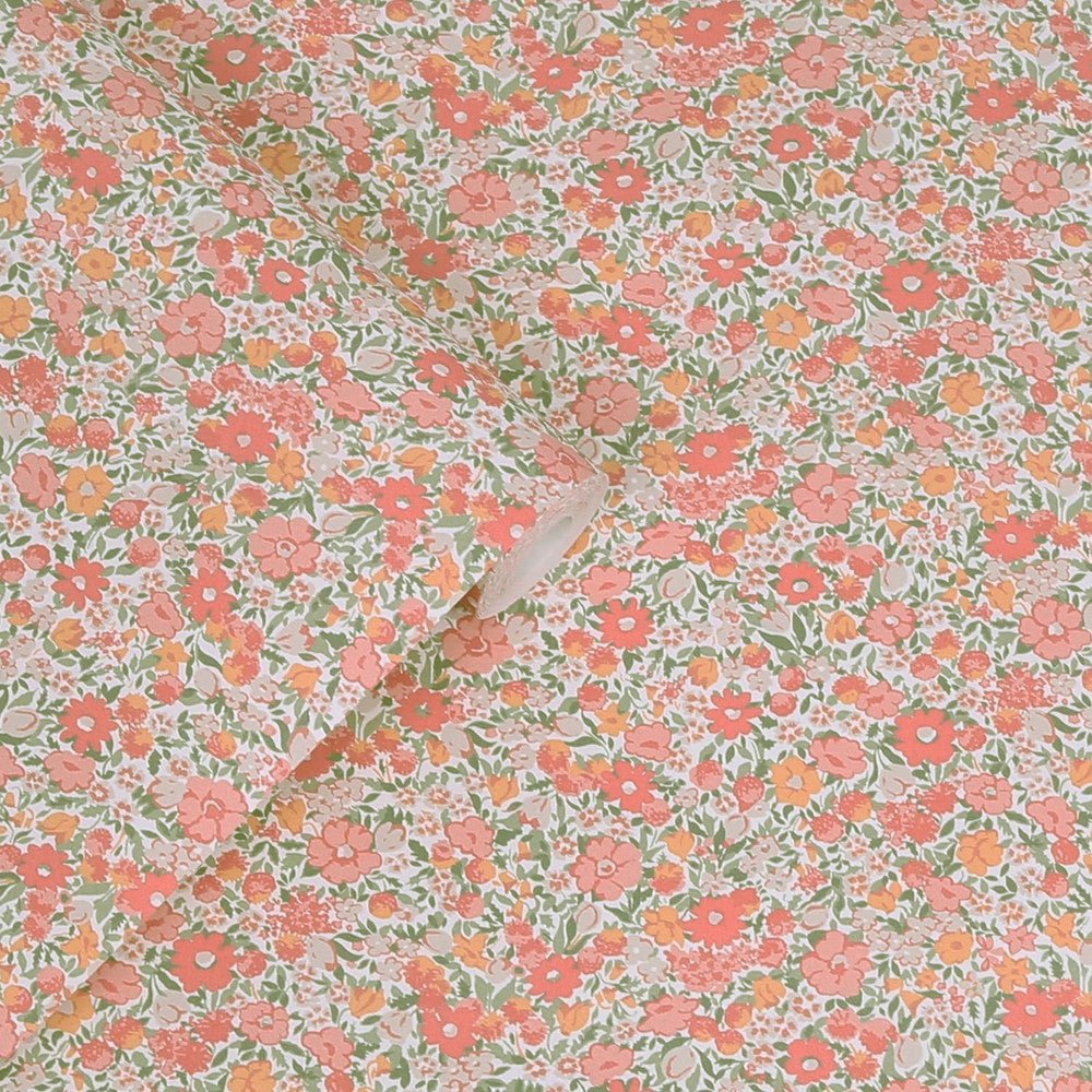 Loveston Wallpaper - Coral Pink - Laura Ashley - 121076Wallpaper199