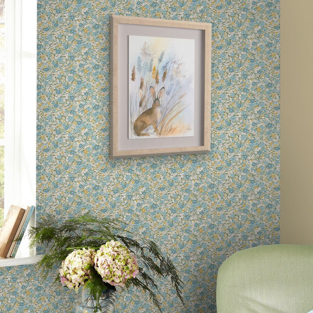 Loveston Wallpaper - Newport Blue - Laura Ashley - 121075Wallpaper199