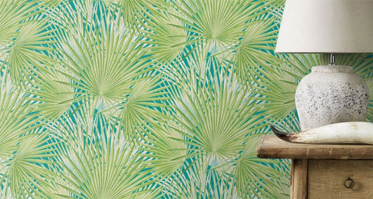 Lucy in the Sky Tropical Palm Wallpaper - Green - Rasch - 803310Wallpaper199