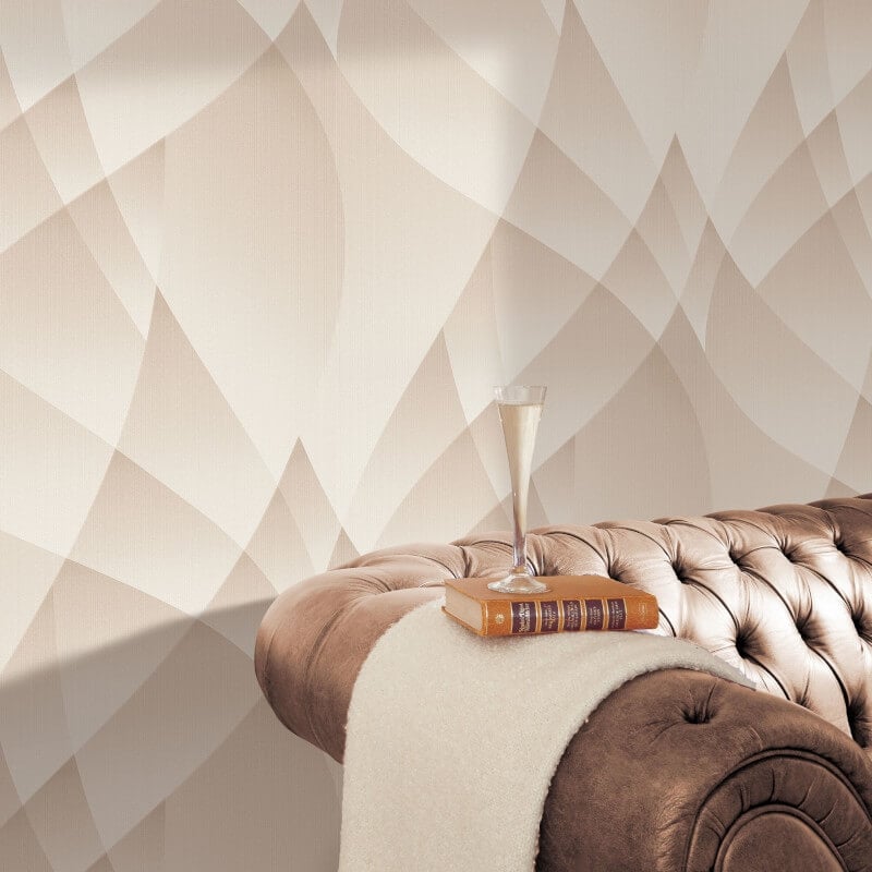 Lumina Geometric Metallic Wallpaper - Beige - Erismann - 10374 - 02Wallpaper199