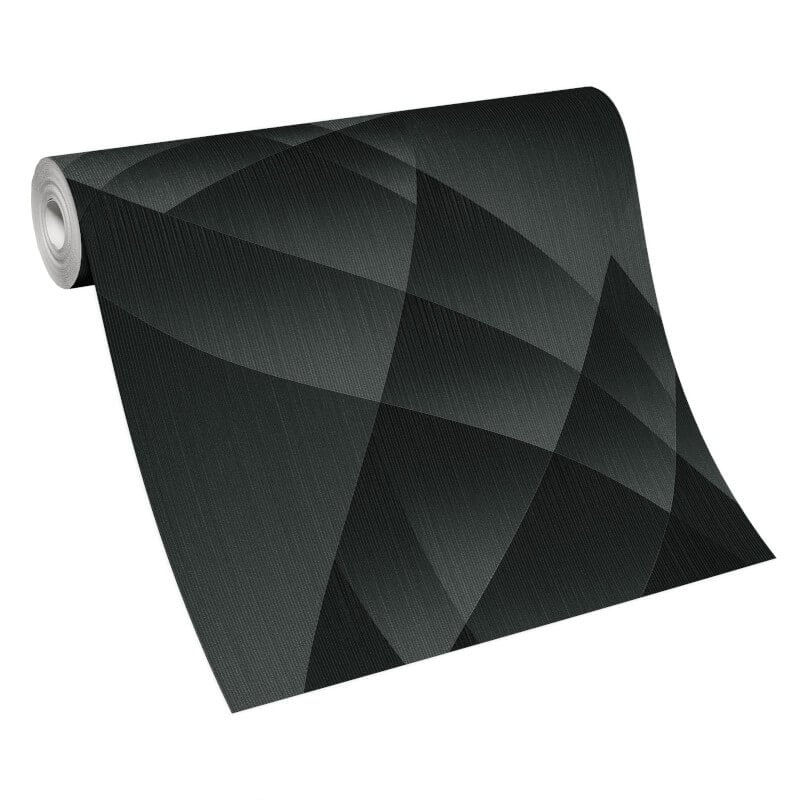 Lumina Geometric Metallic Wallpaper - Black - Erismann - 10374 - 15Wallpaper199