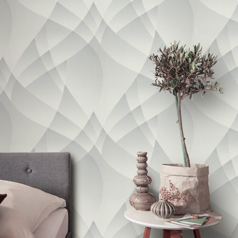 Lumina Geometric Metallic Wallpaper - Light Grey - Erismann - 10374 - 31Wallpaper199