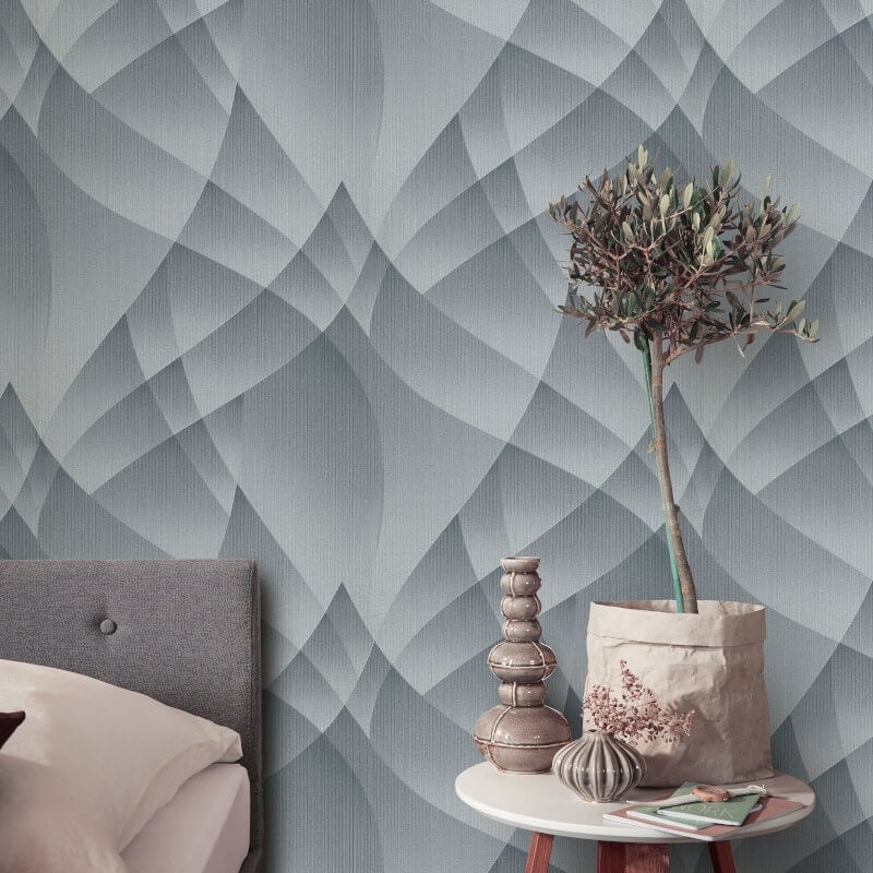 Lumina Geometric Metallic Wallpaper - Silver - Erismann - 10374 - 29Wallpaper199