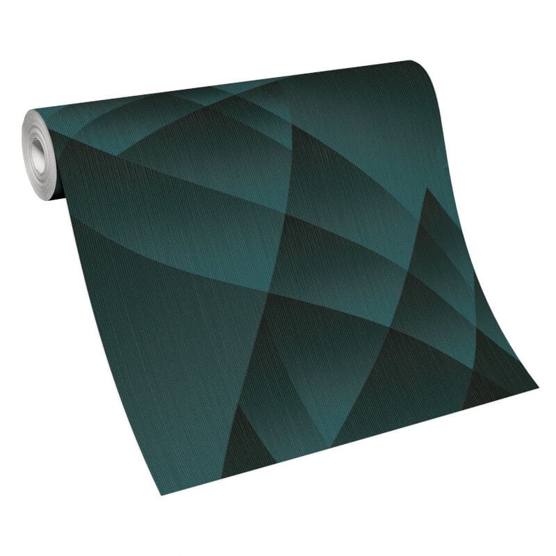 Lumina Geometric Metallic Wallpaper - Turquoise - Erismann - 10374 - 18Wallpaper199