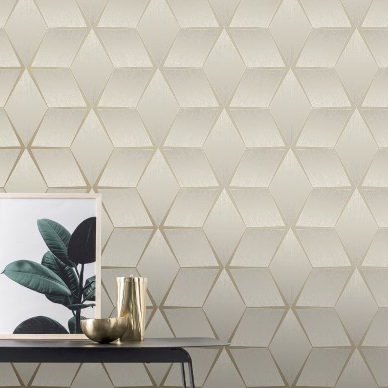 Luxor Geo Wallpaper - Taupe - Rasch - 310603Wallpaper199