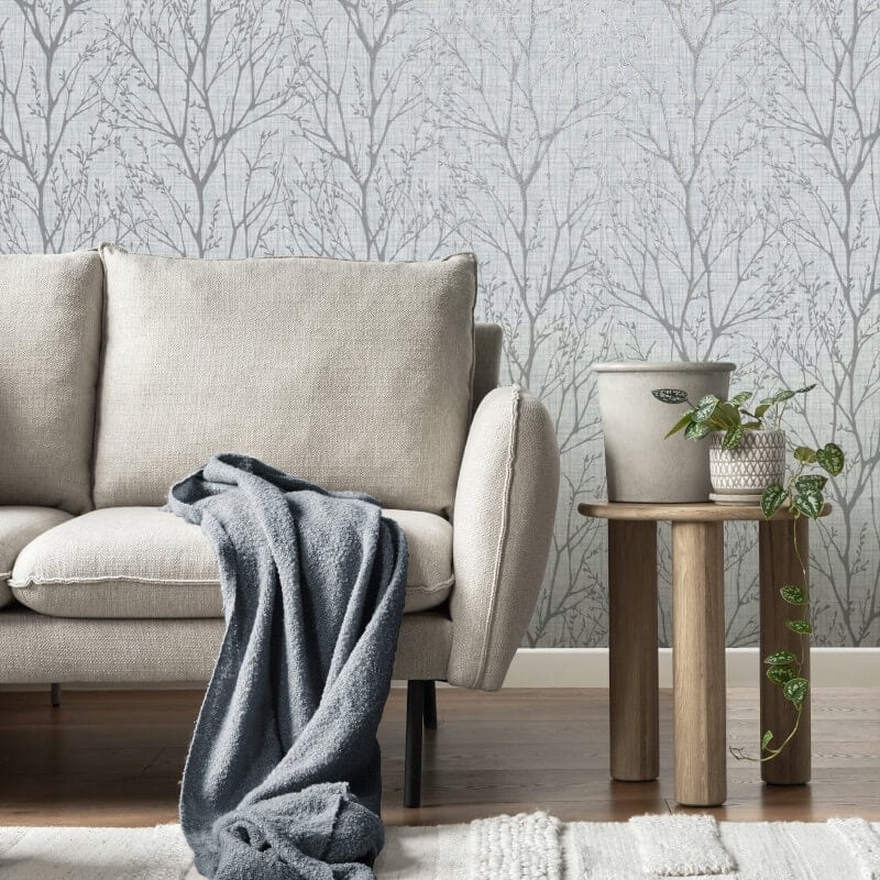 Lynford Trees Wallpaper - Blue - Crown - M1877Wallpaper199