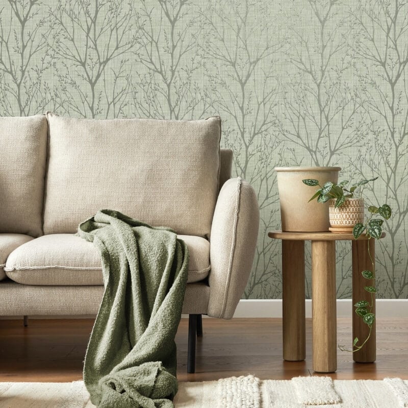 Lynford Trees Wallpaper - Green - Crown - M1876Wallpaper199