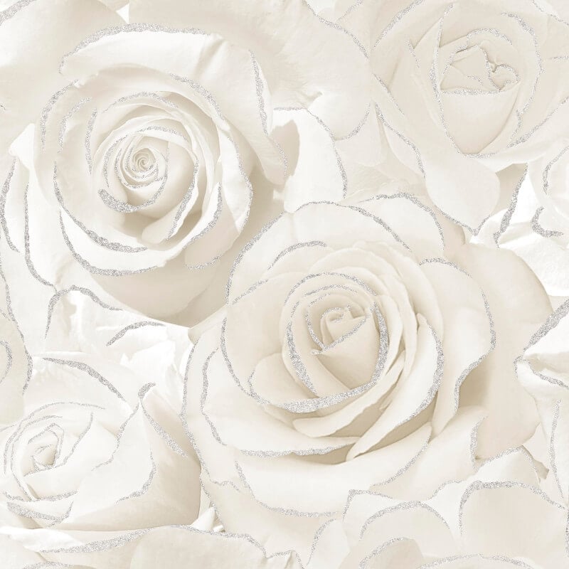 Madison Rose Floral Glitter Wallpaper - Pearl - Muriva - 139524Wallpaper199