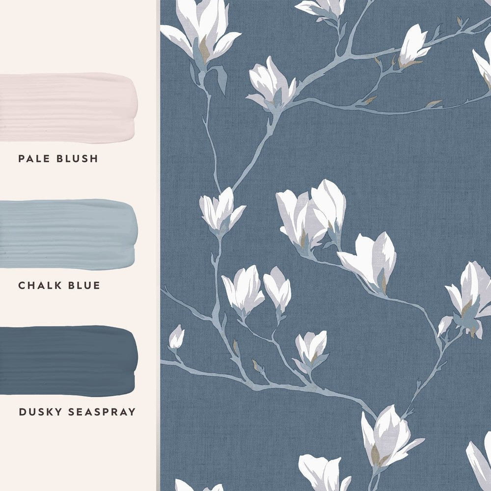 Magnolia Grove Wallpaper - Dusky Seaspray - Laura Ashley - 113355Wallpaper199