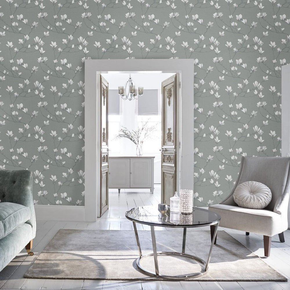 Magnolia Grove Wallpaper - Slate - Laura Ashley - 113354Wallpaper199