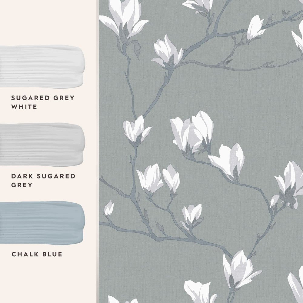 Magnolia Grove Wallpaper - Slate - Laura Ashley - 113354Wallpaper199