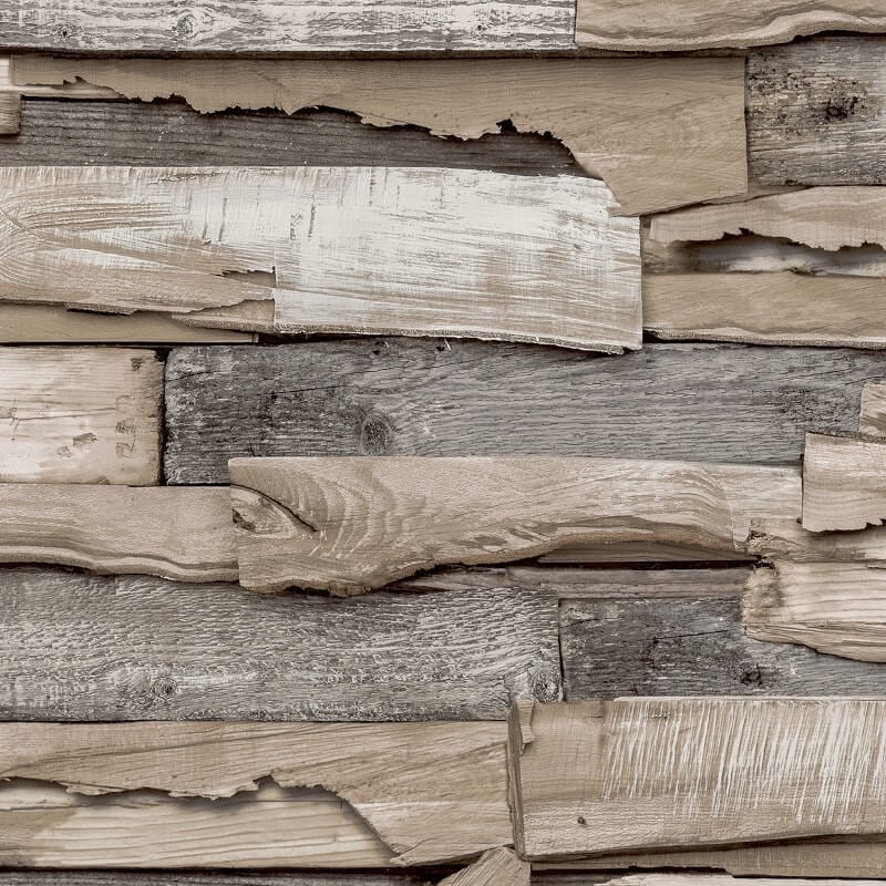 Malay Wood Panel Wallpaper - Natural - Grandeco - WL1002Wallpaper199