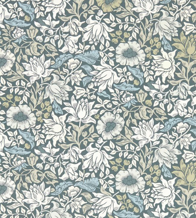 Mallow Wallpaper - Slate/Dove - W0173/01 - Clarke & ClarkeWallpaper199