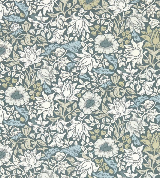 Mallow Wallpaper - Slate/Dove - W0173/01 - Clarke & ClarkeWallpaper199