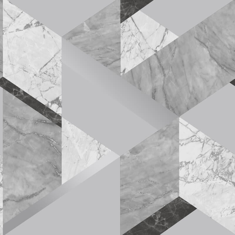 Marblesque Geo Metallic Wallpaper - Grey - Fine Décor - FD42302Wallpaper199