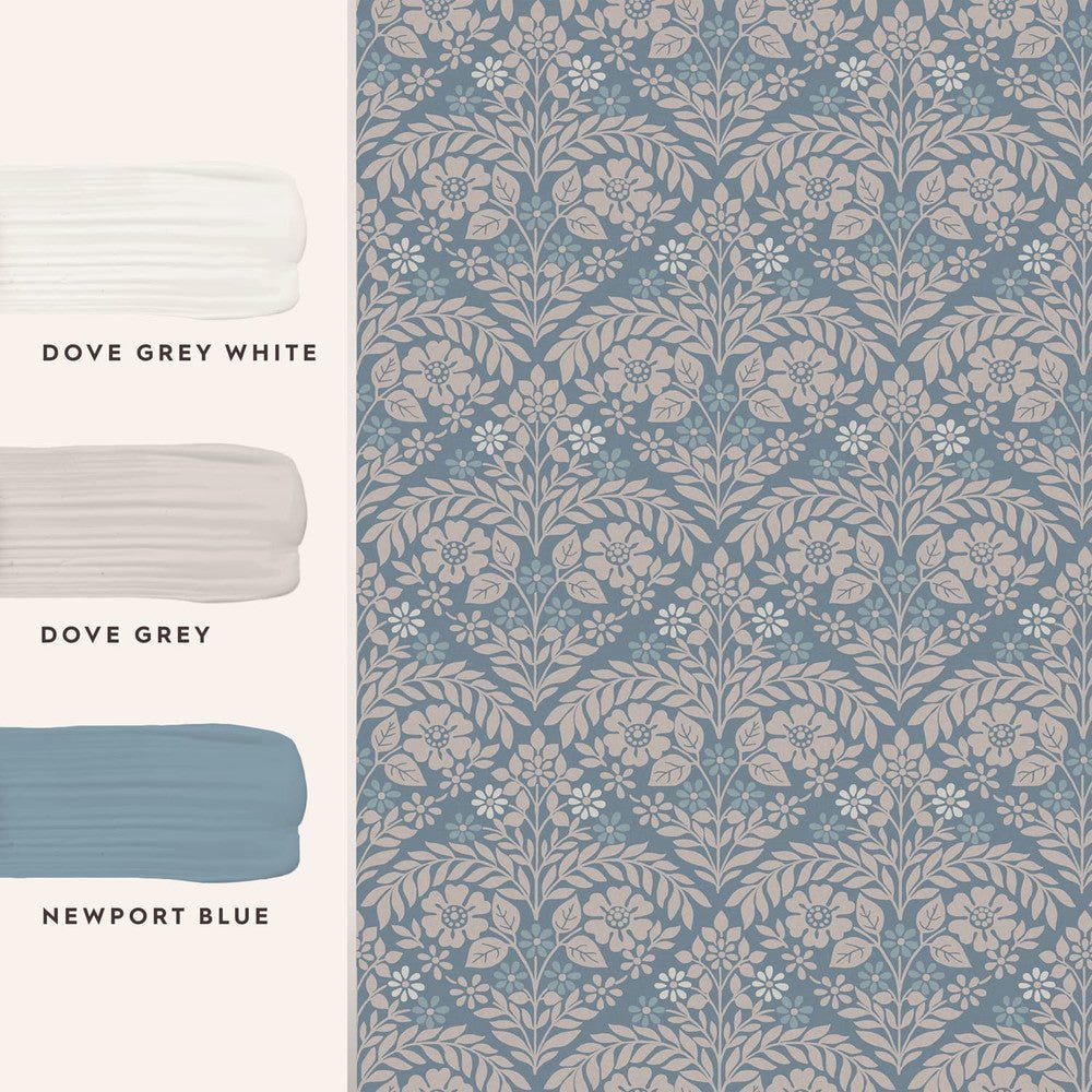 Margam Wallpaper - Newport Blue - Laura Ashley - 118489Wallpaper199