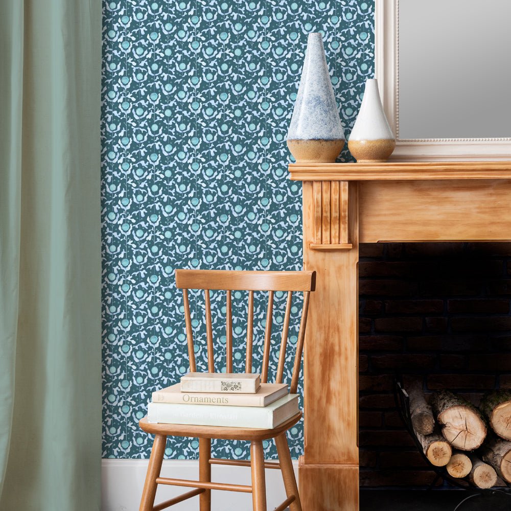 Mariani Wallpaper - Teal - Voyage Maison - MARIANI/WPO/TEAWallpaper199