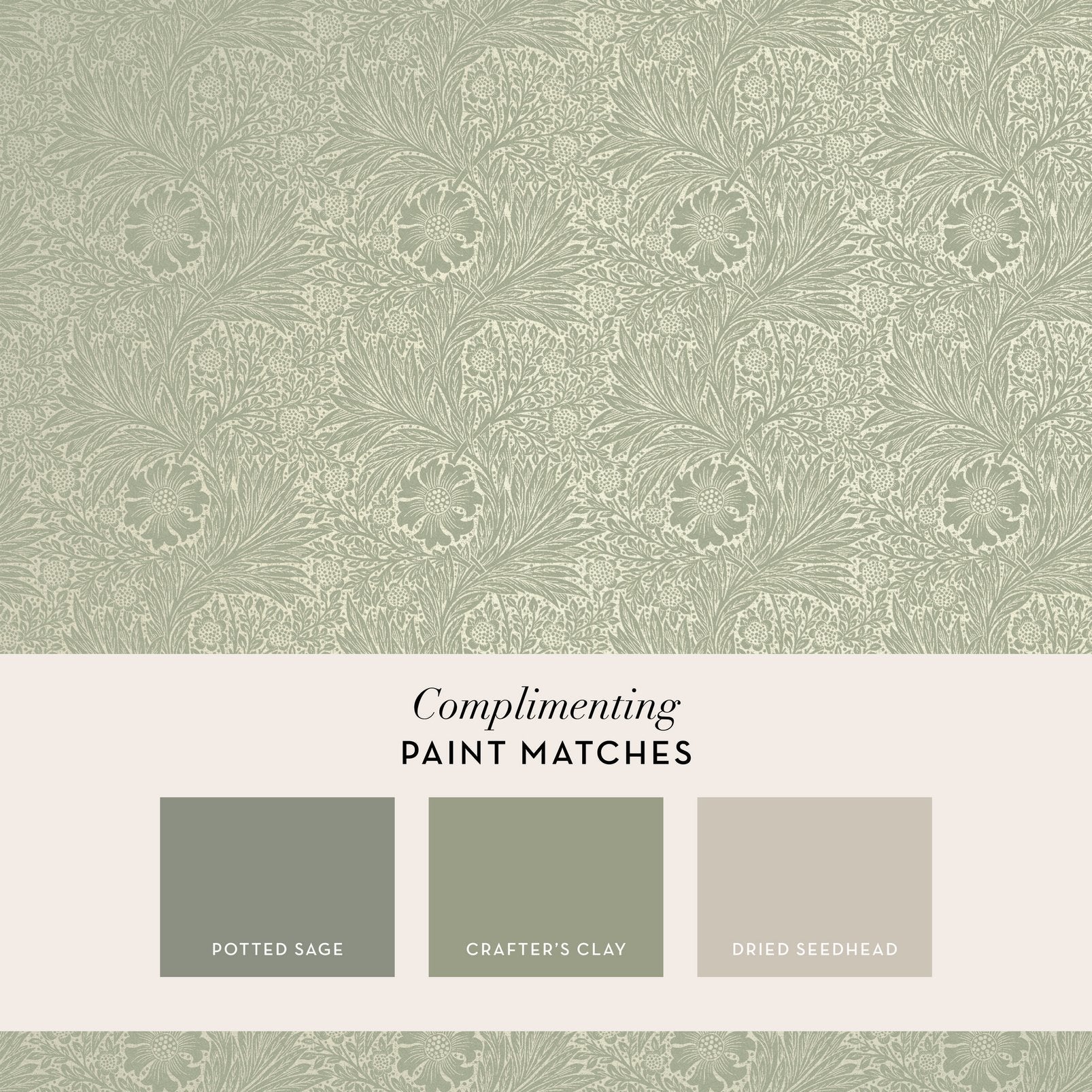 Marigold Fibrous Wallpaper - Sage - 124256 - William Morris AHWallpaper199