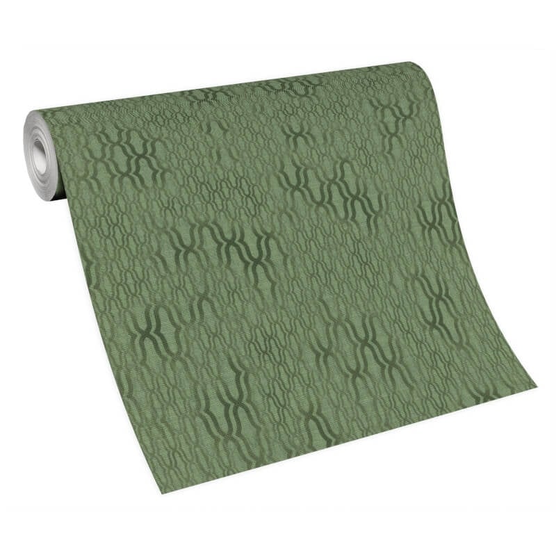 Matrix Geometric Metallic Wallpaper - Green - Erismann - 10259 - 07Wallpaper199