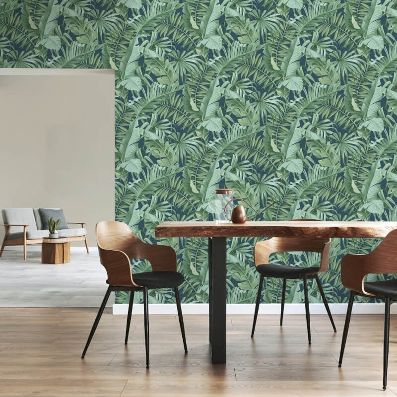 Maui Tropical Wallpaper - Navy Blue - Fine Décor - FD42851Wallpaper199