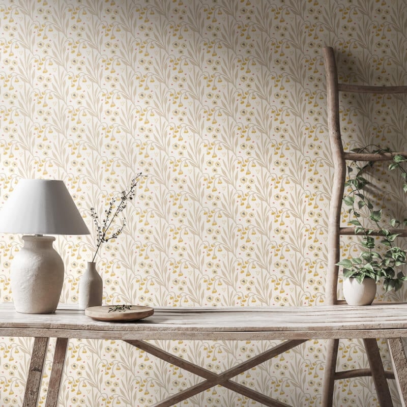 Meadow Stripe Wallpaper - Ochre/Stone - Hoopla Walls - HWA1212WWallpaper199