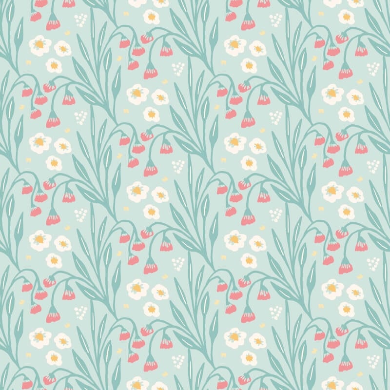 Meadow Stripe Wallpaper - Seafoam/Coral - Hoopla Walls - HWA1213WWallpaper199