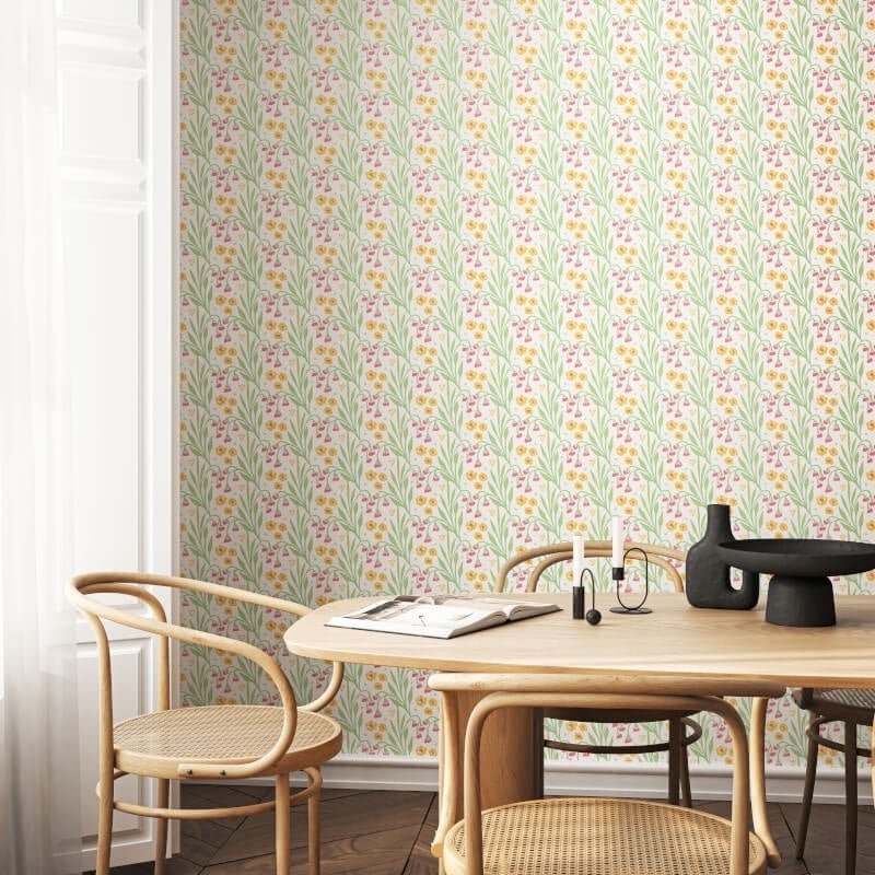 Meadow Stripe Wallpaper - Spring Bloom - Hoopla Walls - HWA1210WWallpaper199