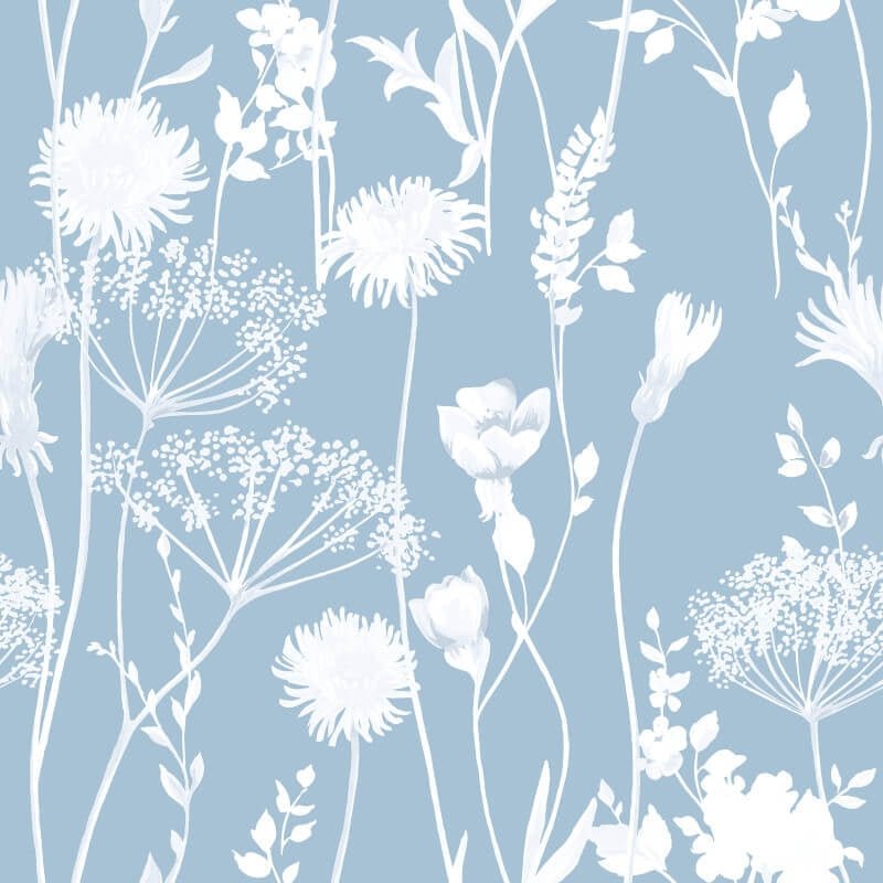 Meadowsweet Floral Wallpaper - Blue - Catherine Lansfield - 165583Wallpaper199