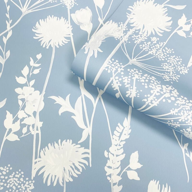 Meadowsweet Floral Wallpaper - Blue - Catherine Lansfield - 165583Wallpaper199