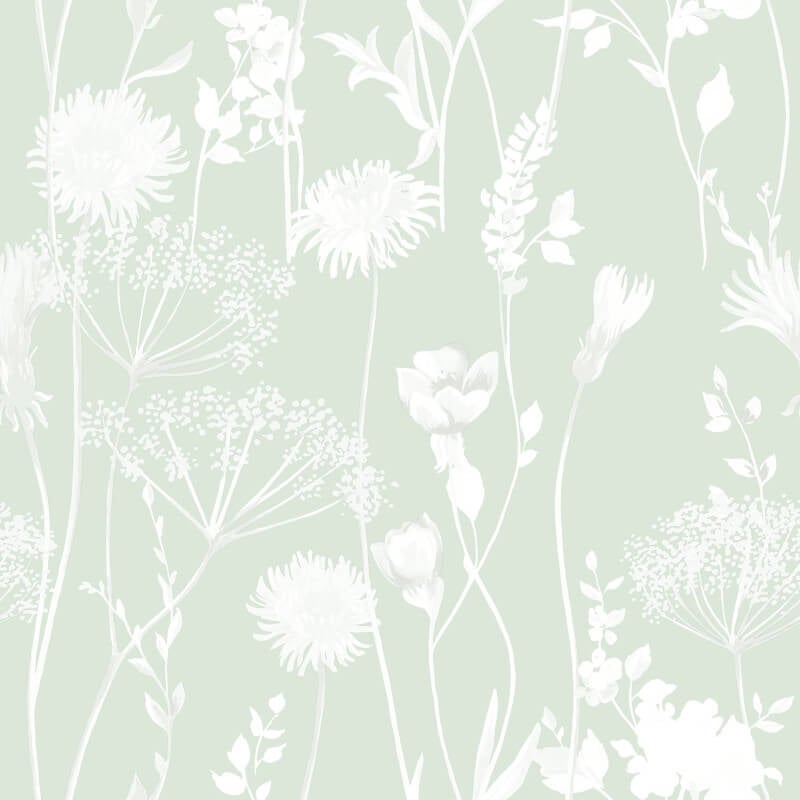 Meadowsweet Floral Wallpaper - Green - Catherine Lansfield - 165580Wallpaper199