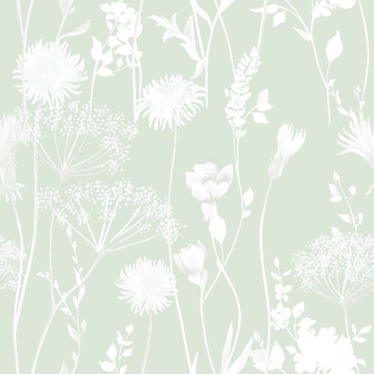 Meadowsweet Floral Wallpaper - Green - Catherine Lansfield - 165580Wallpaper199
