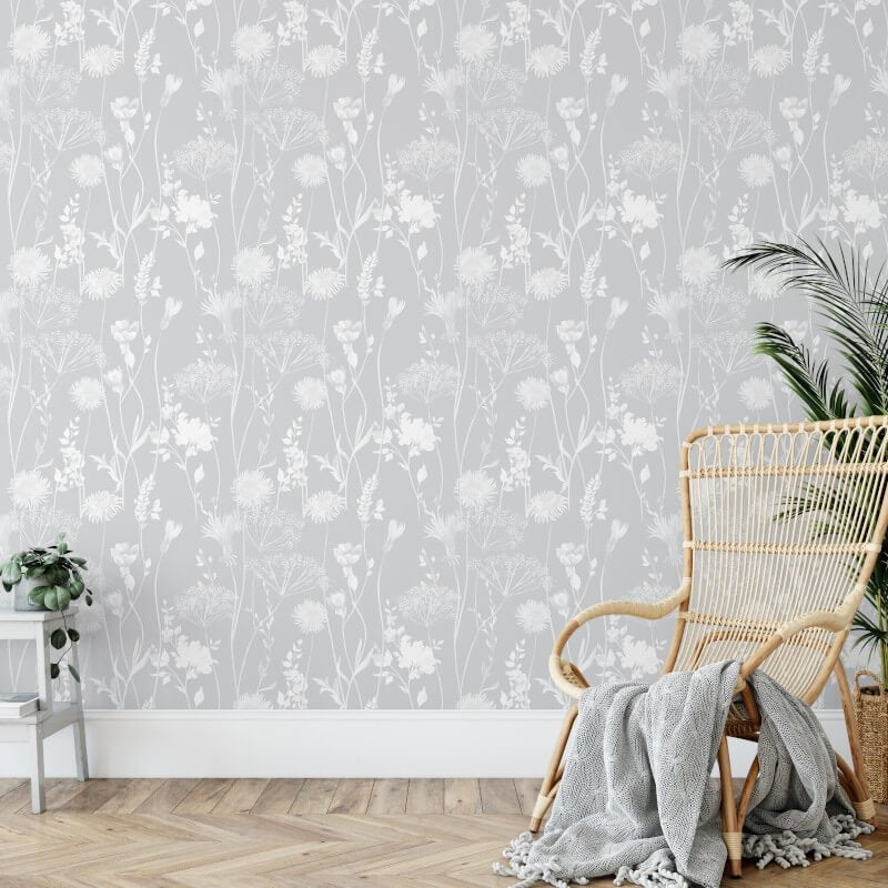 Meadowsweet Floral Wallpaper - Grey - Catherine Lansfield - 165581Wallpaper199
