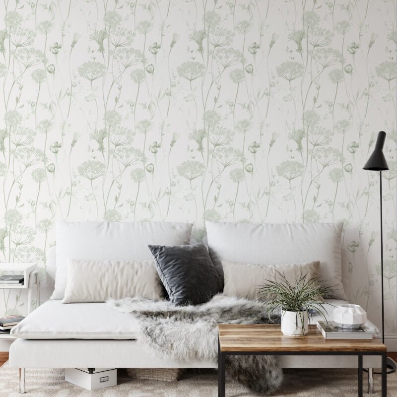 Meadowsweet Floral Wallpaper - Sage - Catherine Lansfield - 165584Wallpaper199