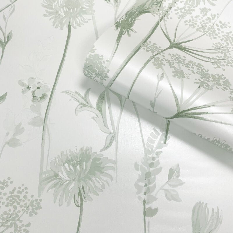 Meadowsweet Floral Wallpaper - Sage - Catherine Lansfield - 165584Wallpaper199