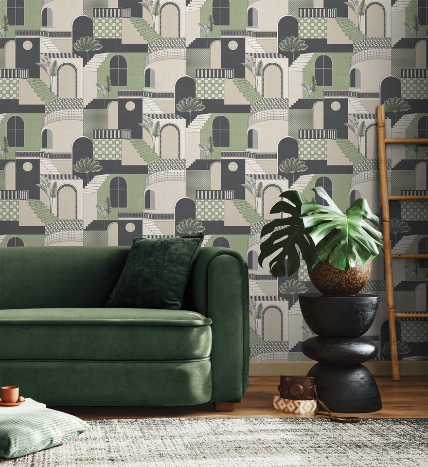 Medina Wallpaper - Green - Holden Décor - 13100Wallpaper199
