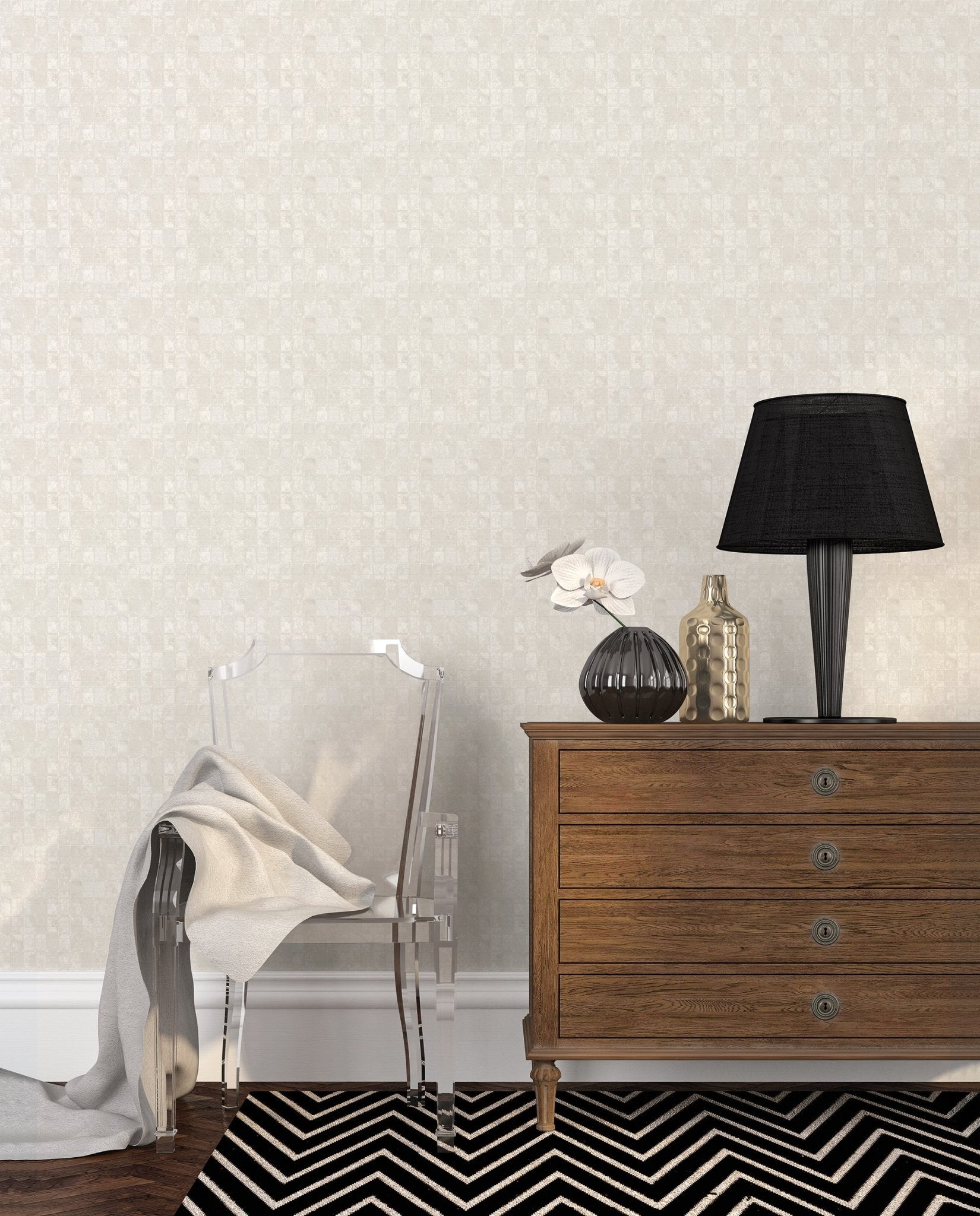 Metallic FX Tile Wallpaper - Pearl - Galerie - W78211Wallpaper199