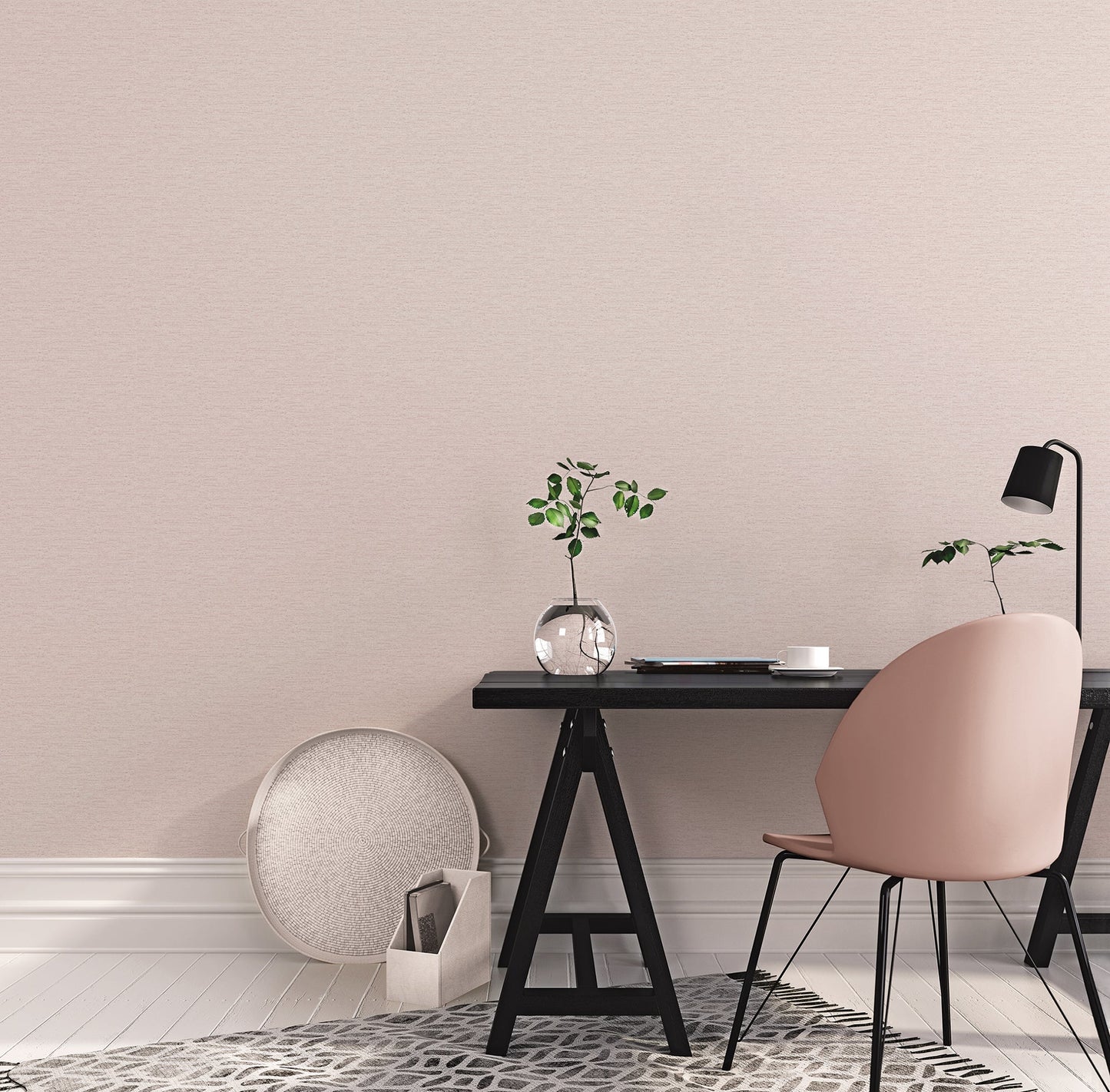 Metallic FX Weave Wallpaper - Blush - Galerie - W78208Wallpaper199