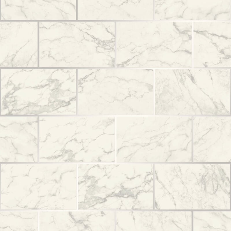 Metro Brick Marble Effect Metallic Wallpaper - Silver - Crown - M1509Wallpaper199
