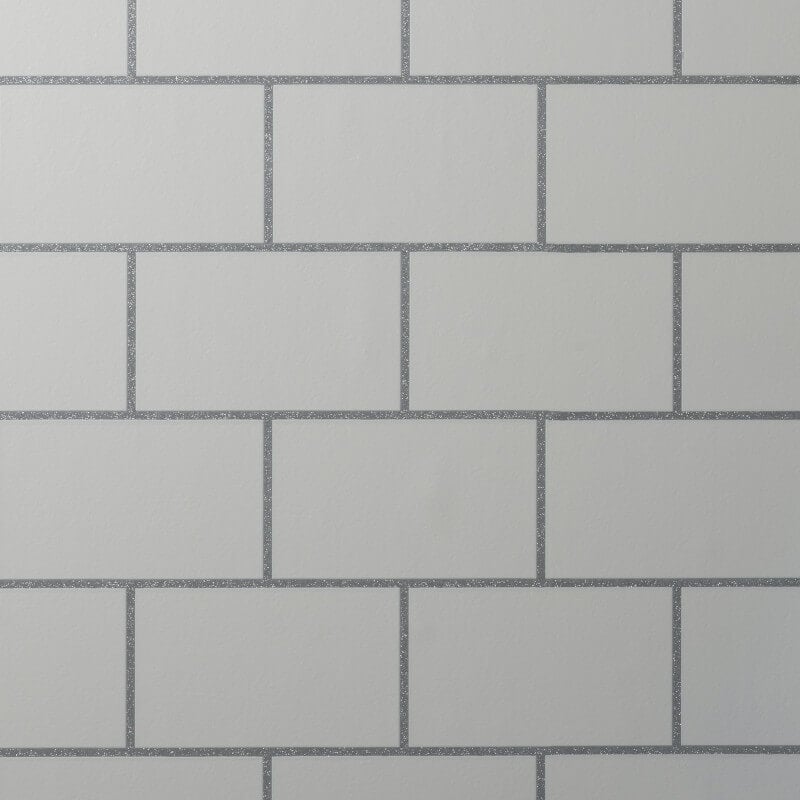 Metro Tile Metallic Wallpaper - Grey/Silver - Crown - M1637Wallpaper199